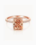 Marcelline Champagne Radiant Cut Ring in Sterling Silver