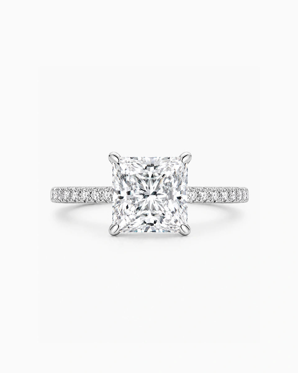 Evangeline Princess Cut Ring in Sterling Silver