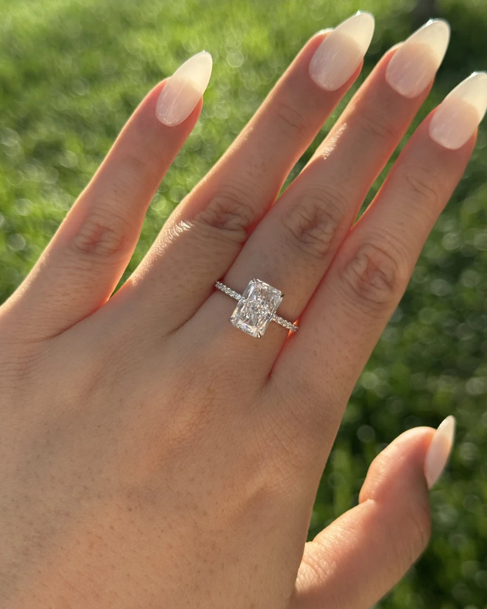 Celeste Radiant Cut Engagement Ring in Sterling Silver