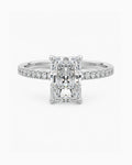 Celeste Radiant Cut Engagement Ring in Sterling Silver
