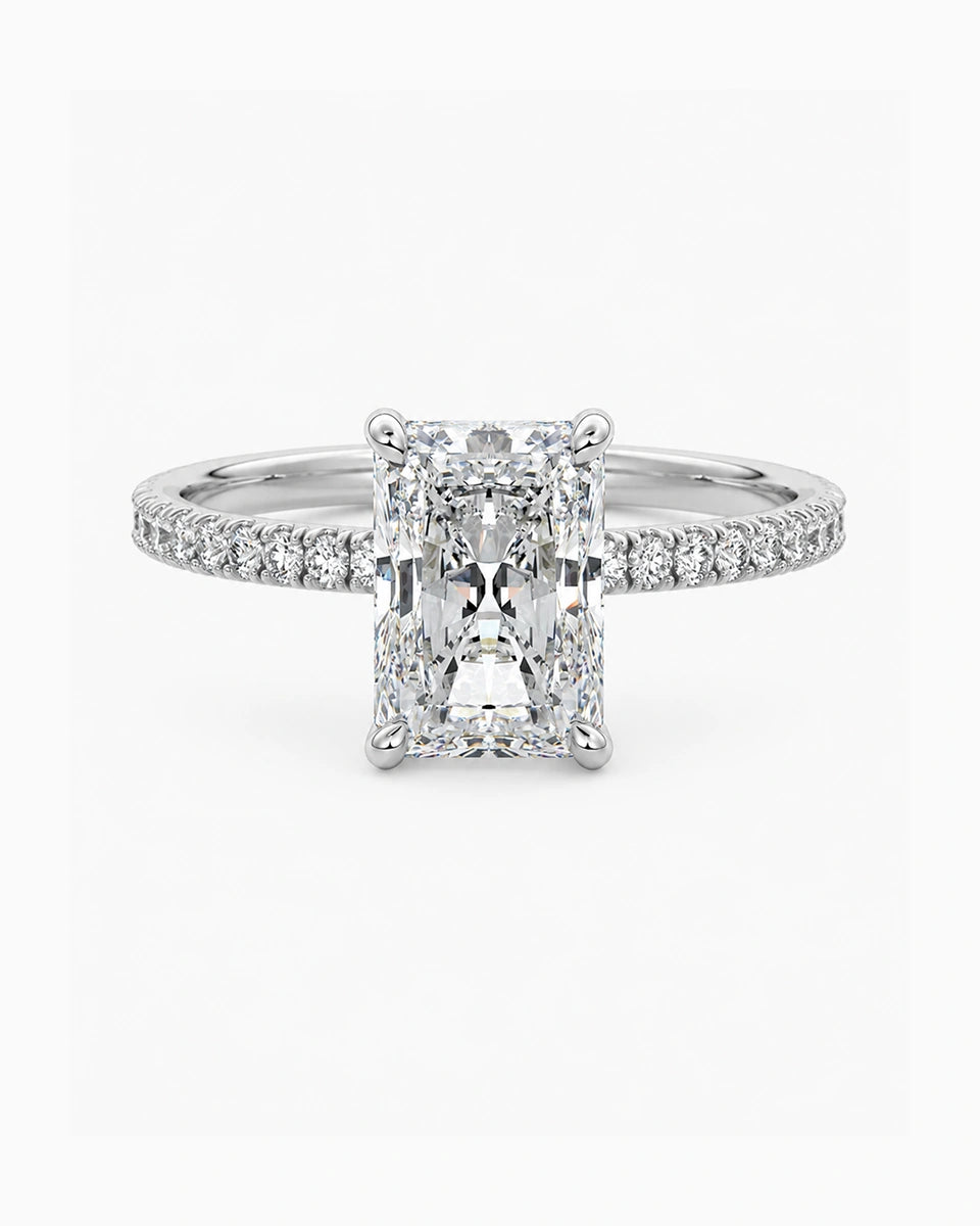 Celeste Radiant Cut Engagement Ring in Sterling Silver