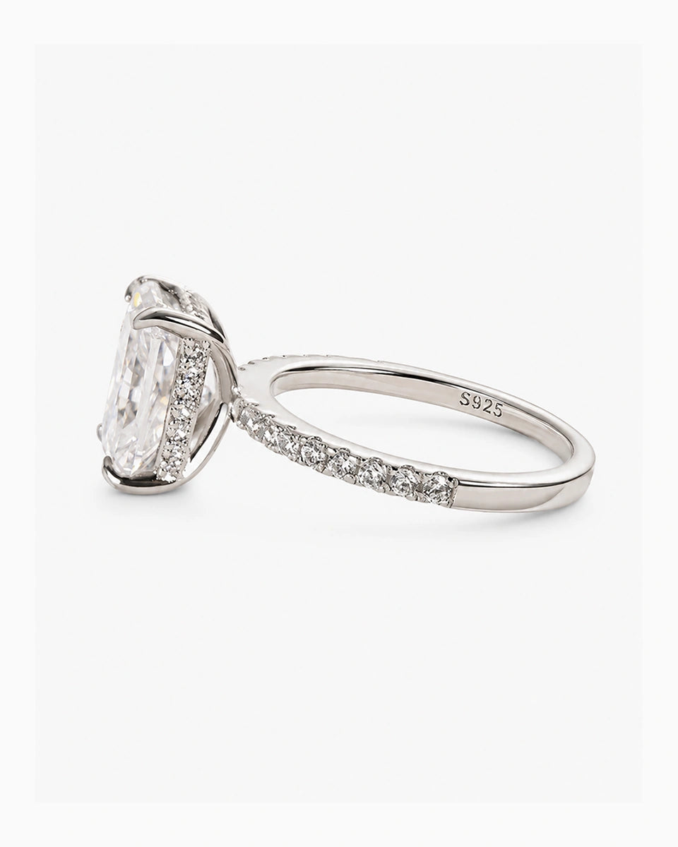 Celeste Radiant Cut Engagement Ring in Sterling Silver