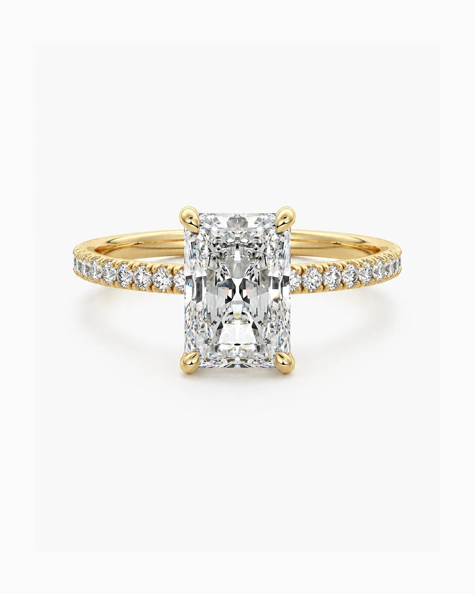 Celeste Radiant Cut Engagement Ring in Sterling Silver
