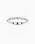 Adeline Marquise & Round Cut Wedding Band in Sterling Silver